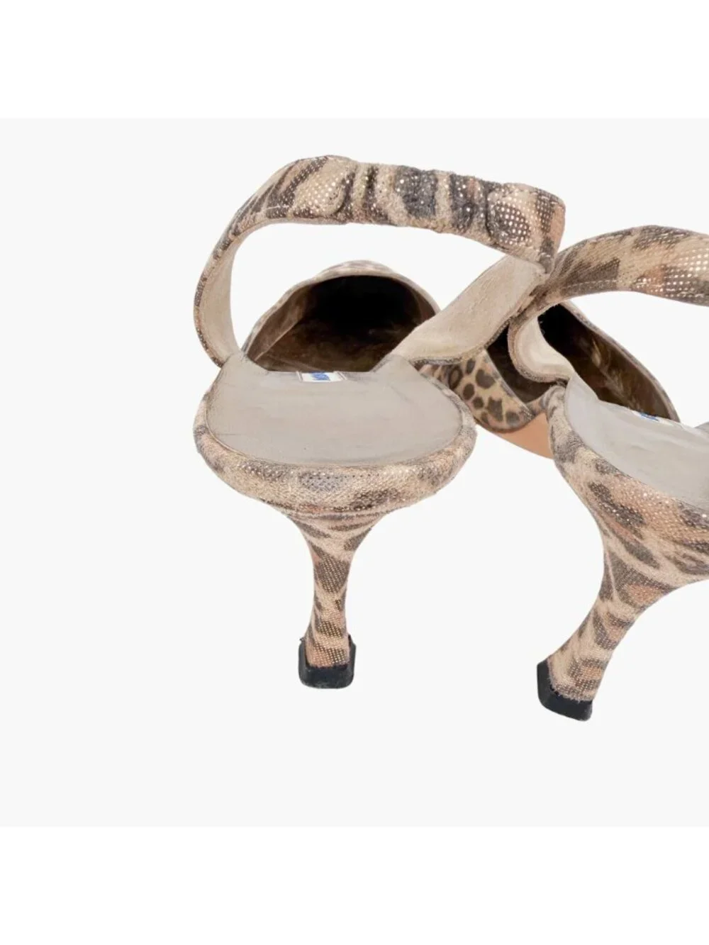 Manolo Blahnik Carolyn 70 Metallic Leopard Slingback Pumps Size 38.5 US 8.5